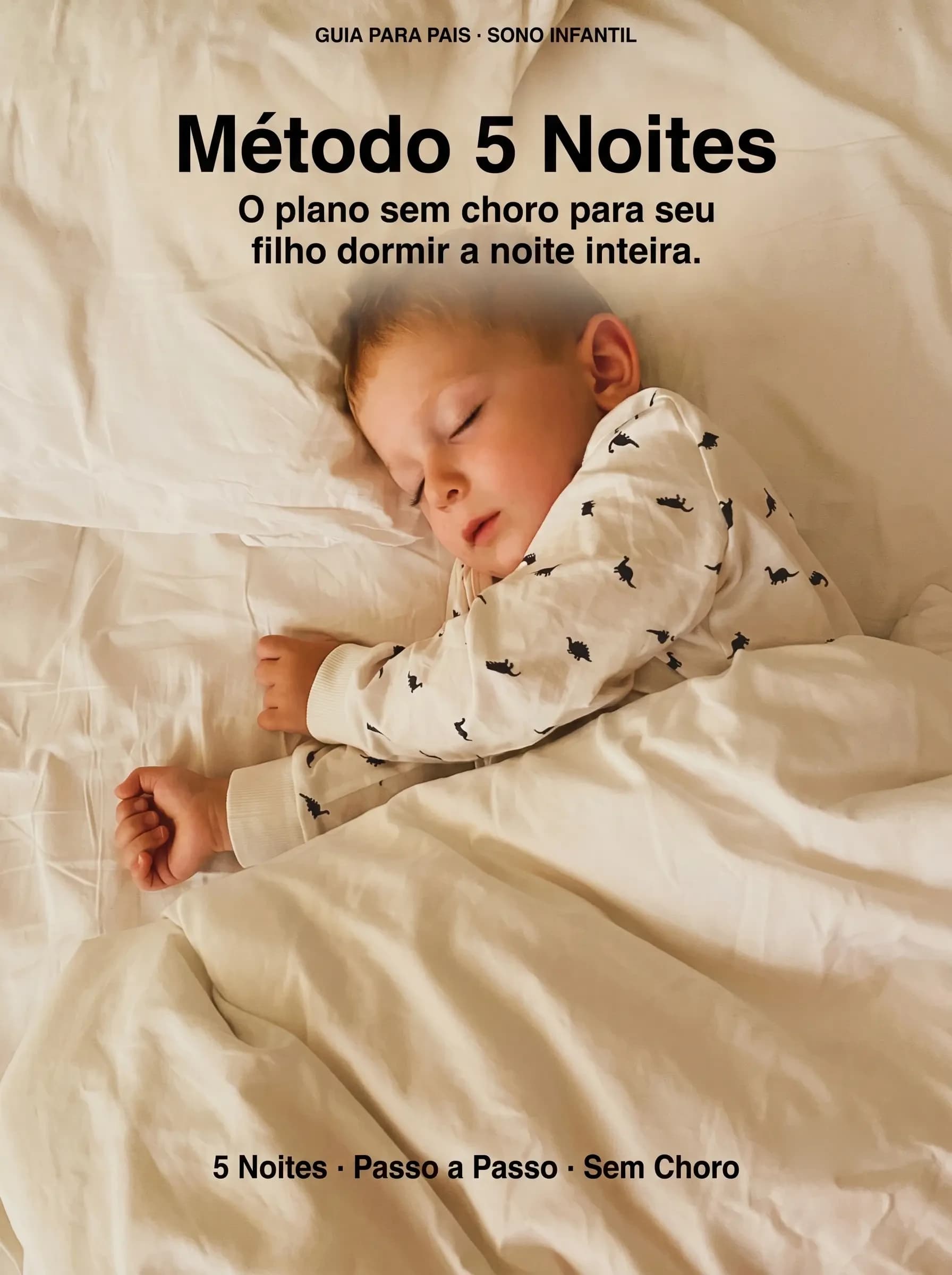 Capa do guia Método 5 Noites — criança pequena dormindo